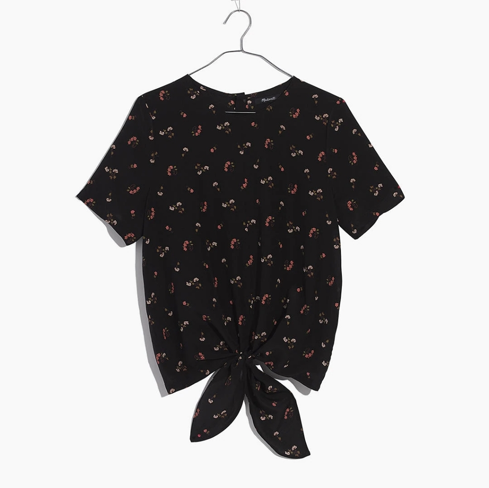 Madewell floral silk blouse xxs